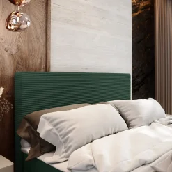 Lit Boxspring ALORIA 160X200 CM POSO 14 + KRONOS 14, Vert foncé, Lit avec matelas et rangement><noscript><img width=
