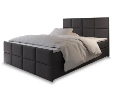 Masseno Lit Boxspring ARIEL 160X200 CM SAWANA 05, Gris, Lit avec matelas et rangement* Ensemble Sommier Et Matelas