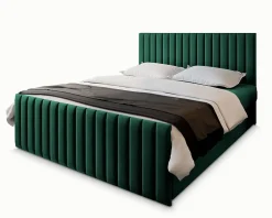 Masseno Lit Boxspring ARION 160X200 CM KRONOS 19, Vert foncé, Lit avec matelas et rangement* Ensemble Sommier Et Matelas
