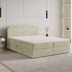 Lit Boxspring ARMEL 180X200 CM MONOLITH 04, Crème, Lit avec matelas et rangement>Masseno New