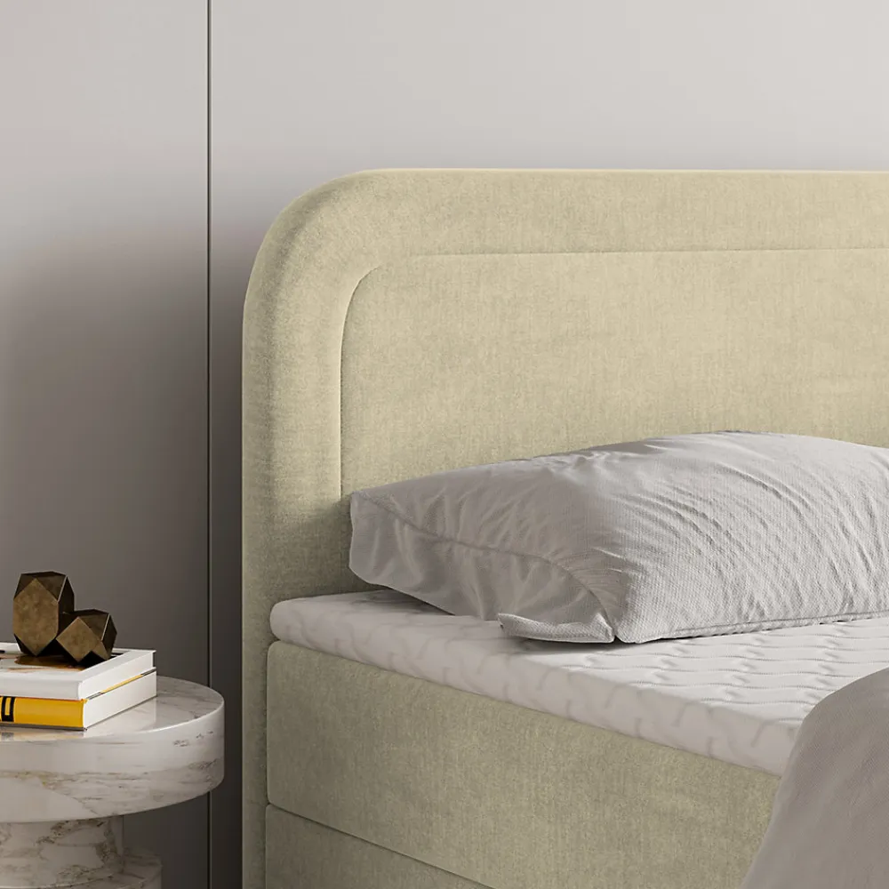 Lit Boxspring ARMEL 180X200 CM MONOLITH 04, Crème, Lit avec matelas et rangement>Masseno New