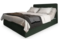 Lit Boxspring ASTOR 180X200 CM LINCOLN 39, Vert foncé, Lit avec matelas et rangement>Masseno New
