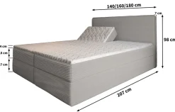 Lit Boxspring ASTOR 180X200 CM LINCOLN 39, Vert foncé, Lit avec matelas et rangement><noscript><img width=