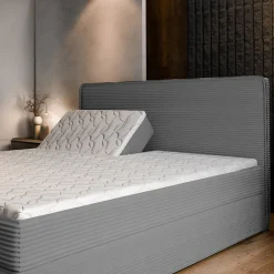 Lit Boxspring ASTOR 160X200 CM LINCOLN 83, Beige, Lit avec matelas et rangement><noscript><img width=