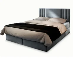 Lit Boxspring BRES 160X200 CM CASABLANCA 14, Gris clair, Lit avec matelas et rangement>Masseno Hot