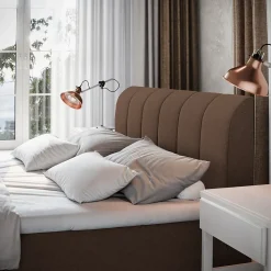 Masseno Lit Boxspring CEVANO 180x200 CM COSMIC 800, Marron, Lit avec matelas et rangement* Ensemble Sommier Et Matelas