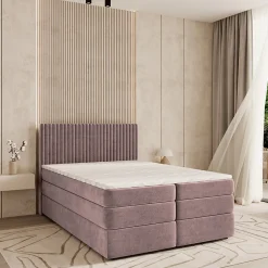 Lit Boxspring FELBIO 140X200 CM KRONOS 27, Rose, Lit avec matelas et rangement>Masseno Discount