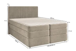 Lit Boxspring FELBIO 160X200 CM KRONOS 09, Bleu, Lit avec matelas et rangement><noscript><img width=