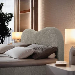 Masseno Lit Boxspring FLUVIA 180X200 CM NOW OR NEVER 83, Gris clair, Lit avec matelas et rangement* Ensemble Sommier Et Matelas