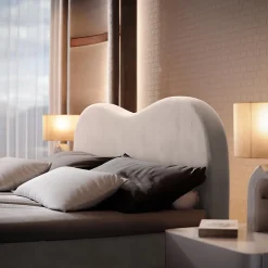 Masseno Lit Boxspring FLUVIA 180X200 CM MONOLITH 04, Crème, Lit avec matelas et rangement* Ensemble Sommier Et Matelas