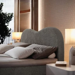 Masseno Lit Boxspring FLUVIA 160X200 CM NOW OR NEVER 92, Gris, Lit avec matelas et rangement* Ensemble Sommier Et Matelas