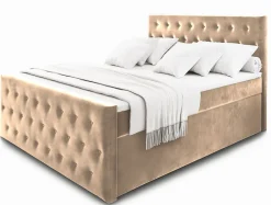 Lit Boxspring FONDI 180X200 CM CASABLANCA 04, Beige, Lit avec matelas et rangement>Masseno Clearance