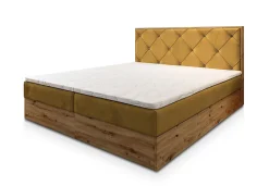 Lit Boxspring FOSCO 140X200 CM KRONOS 01, Jaune, Lit avec matelas et rangement>Masseno Online