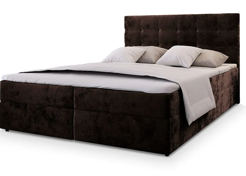 Lit Boxspring GLOS 140X200 CM KRONOS 06, Marron, Lit avec matelas et rangement>Masseno Online