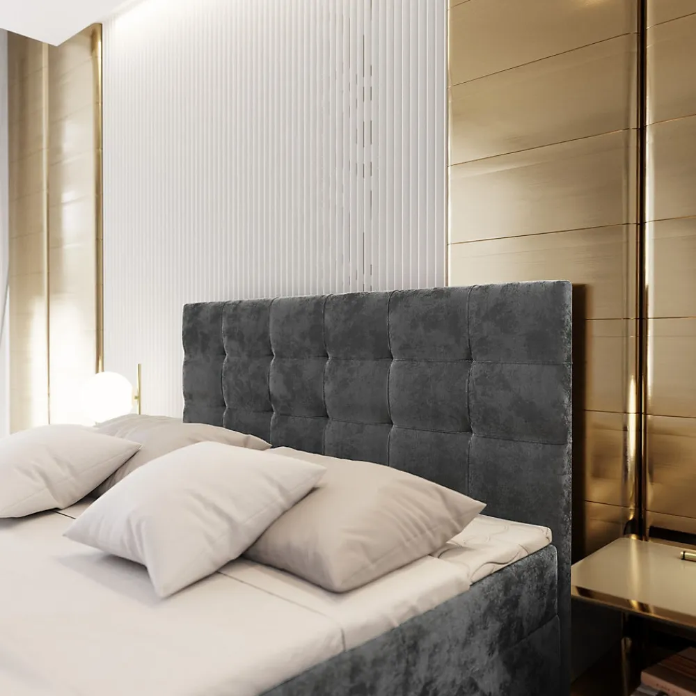 Lit Boxspring GLOS 140X200 CM KRONOS 06, Marron, Lit avec matelas et rangement>Masseno Online