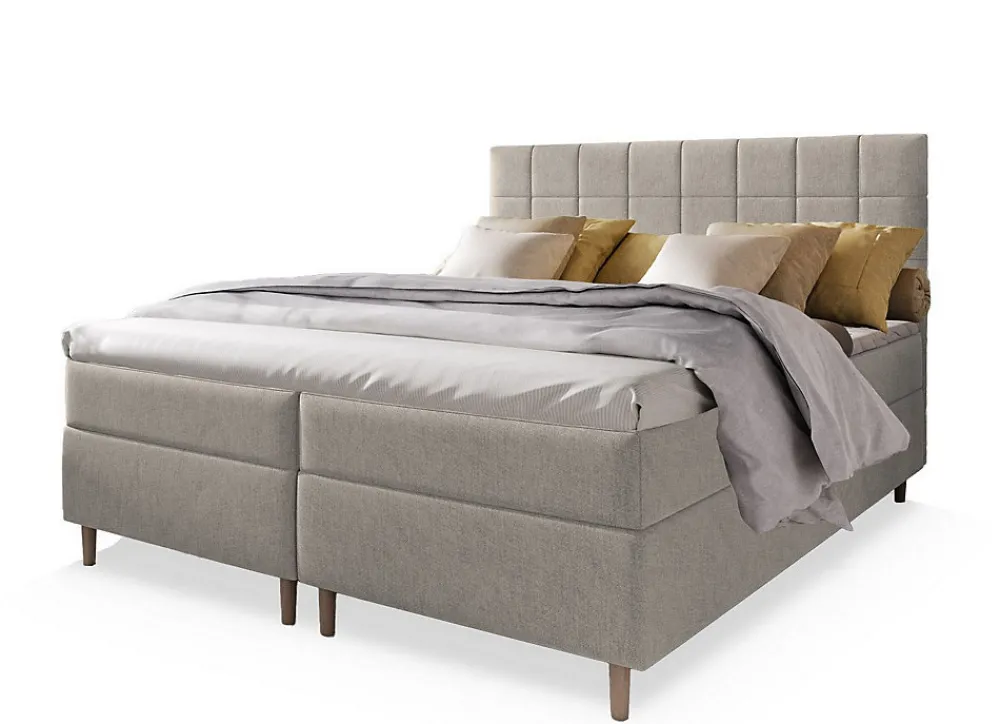 Lit Boxspring IBIZA 140X200 CM INARI 22, Beige, Lit avec matelas et rangement>Masseno Hot
