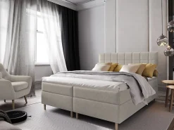 Lit Boxspring IBIZA 140X200 CM INARI 22, Beige, Lit avec matelas et rangement>Masseno Hot