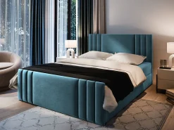 Lit Boxspring KANES 180X200 CM CASABLANCA 13, Bleu, Lit avec matelas et rangement>Masseno Clearance