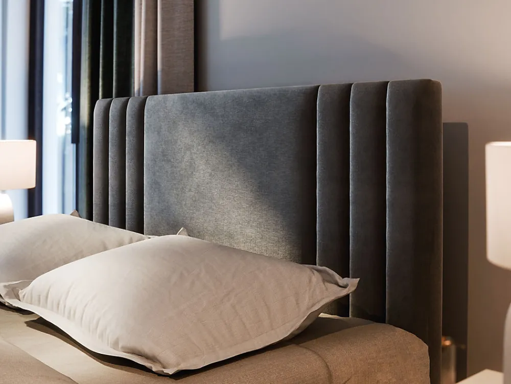 Lit Boxspring KANES 180X200 CM CASABLANCA 13, Bleu, Lit avec matelas et rangement>Masseno Clearance