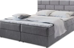 Masseno Lit Boxspring KERLO 160X200 CM COSMIC 160, Gris, Lit avec matelas et rangement* Ensemble Sommier Et Matelas