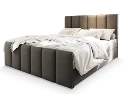 Lit Boxspring LAGO 180X200 CM SAWANA 21, Gris clair, Lit avec matelas et rangement>Masseno Outlet