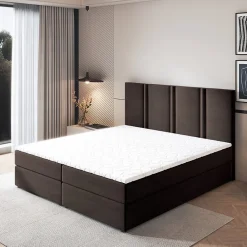 Lit Boxspring LARIO 180X200 CM KRONOS 06, Marron, Lit avec matelas et rangement>Masseno Clearance