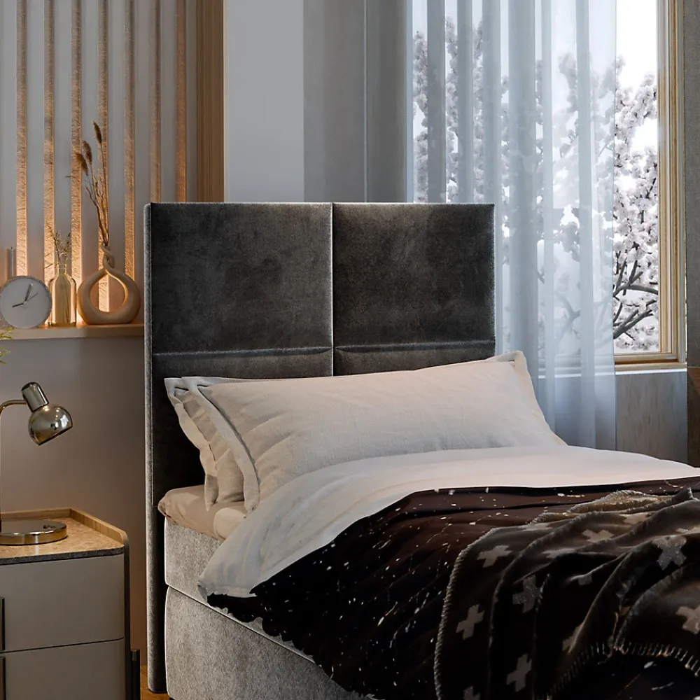 Lit Boxspring LENA 100 100X200 CM KRONOS 06, Marron, Lit avec matelas et rangement>Masseno