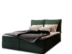 Masseno Lit Boxspring LENTE 180X200 CM LINCOLN 39, Vert foncé, Lit avec matelas et rangement* Ensemble Sommier Et Matelas