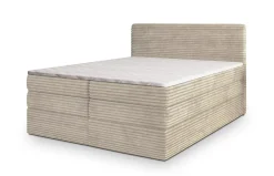 Masseno Lit Boxspring LUNERA 180X200 CM TILIA 03, Crème, Lit avec matelas et rangement* Ensemble Sommier Et Matelas