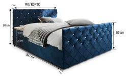 Lit Boxspring MANDI 180X200 CM MAGIC VELVET 2213, Cuivre, Lit avec matelas et rangement><noscript><img width=