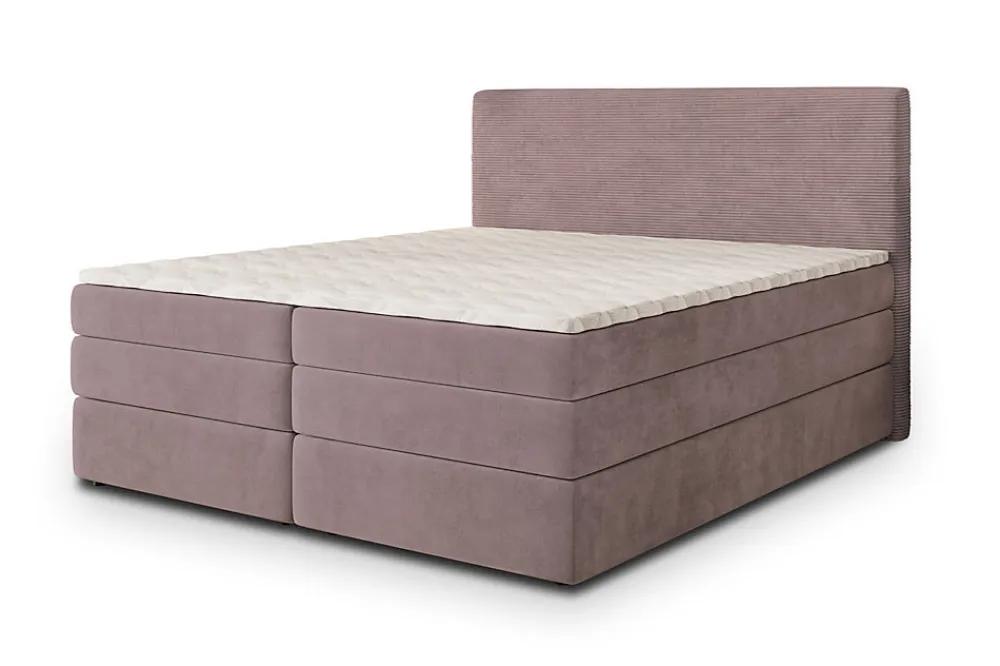 Lit Boxspring MATERN 140X200 CM POSO 27 + KRONOS 27, Rose, Lit avec matelas et rangement>Masseno Clearance