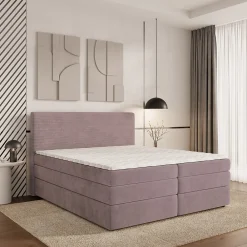 Lit Boxspring MATERN 140X200 CM POSO 27 + KRONOS 27, Rose, Lit avec matelas et rangement>Masseno Clearance