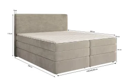 Lit Boxspring MATERN 140X200 CM POSO 27 + KRONOS 27, Rose, Lit avec matelas et rangement><noscript><img width=