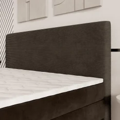 Masseno Lit Boxspring MATERN 160X200 CM POSO 06 + KRONOS 06, Marron, Lit avec matelas et rangement* Ensemble Sommier Et Matelas