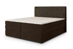 Masseno Lit Boxspring MATERN 160X200 CM POSO 06 + KRONOS 06, Marron, Lit avec matelas et rangement* Ensemble Sommier Et Matelas