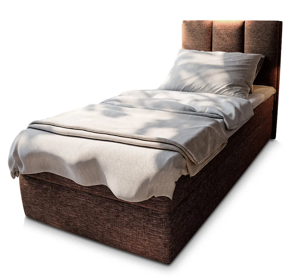 Lit Boxspring MERIL 100 100X200 CM SAWANA 16, Marron, Lit avec matelas et rangement>Masseno New