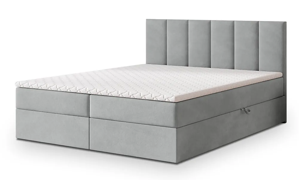 Lit Boxspring MERIL 140X200 CM PAROS 05, Gris clair, Lit avec matelas et rangement>Masseno Hot