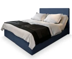 Lit Boxspring MILARA 160X200 CM TILIA 77, Bleu, Lit avec matelas et rangement>Masseno Sale