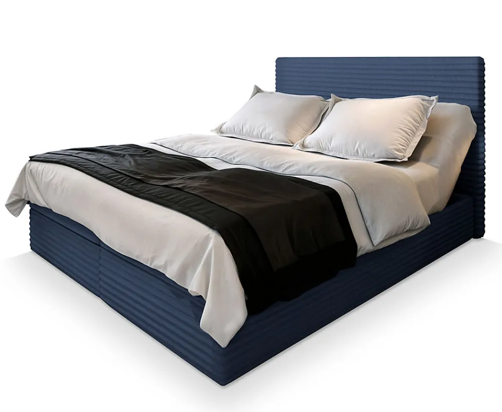 Lit Boxspring MILARA 160X200 CM TILIA 77, Bleu, Lit avec matelas et rangement>Masseno Sale
