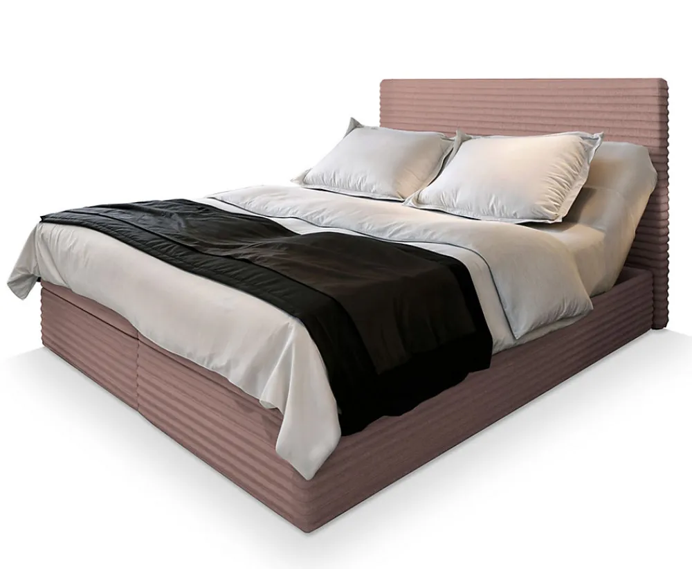 Lit Boxspring MILARA 160X200 CM TILIA 62, Rose, Lit avec matelas et rangement>Masseno New