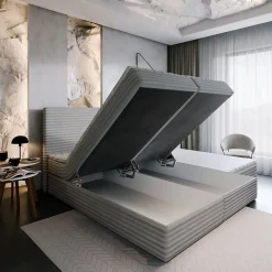 Masseno Lit Boxspring MILARA 160X200 CM TILIA 52, Cuivre, Lit avec matelas et rangement* Ensemble Sommier Et Matelas