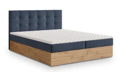 Lit Boxspring MOLVEN 180X200 CM SORO 76, Bleu, Lit avec matelas et rangement>Masseno