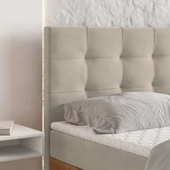 Lit Boxspring MOLVEN 180X200 CM SORO 21, Beige, Lit avec matelas et rangement><noscript><img width=