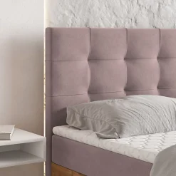 Lit Boxspring MOLVEN 140X200 CM SORO 61, Rose, Lit avec matelas et rangement><noscript><img width=