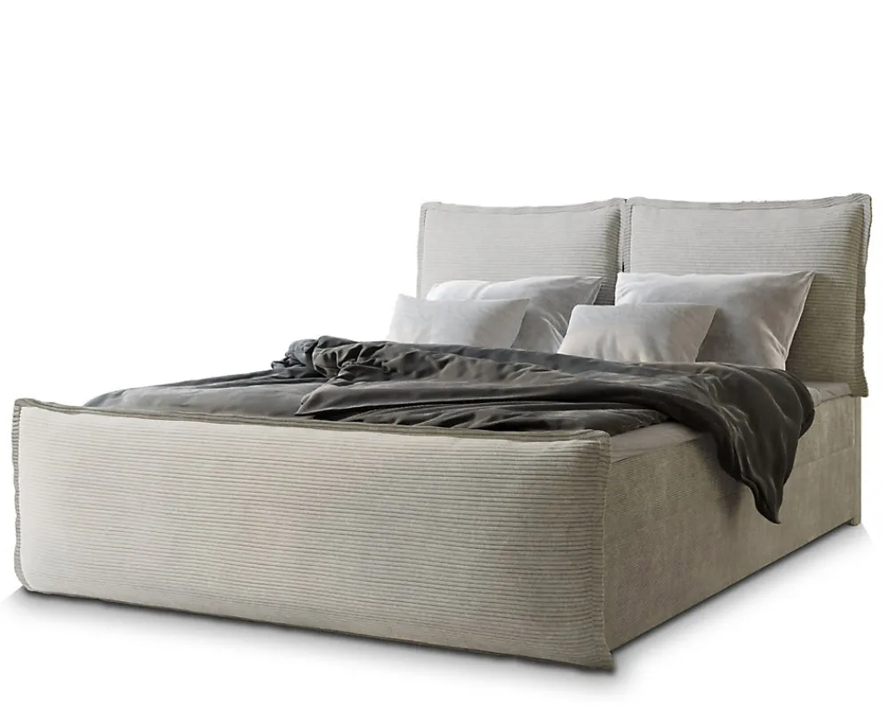 Lit Boxspring MONTA 180X200 CM LINCOLN 03, Crème, Lit avec matelas et rangement>Masseno Sale