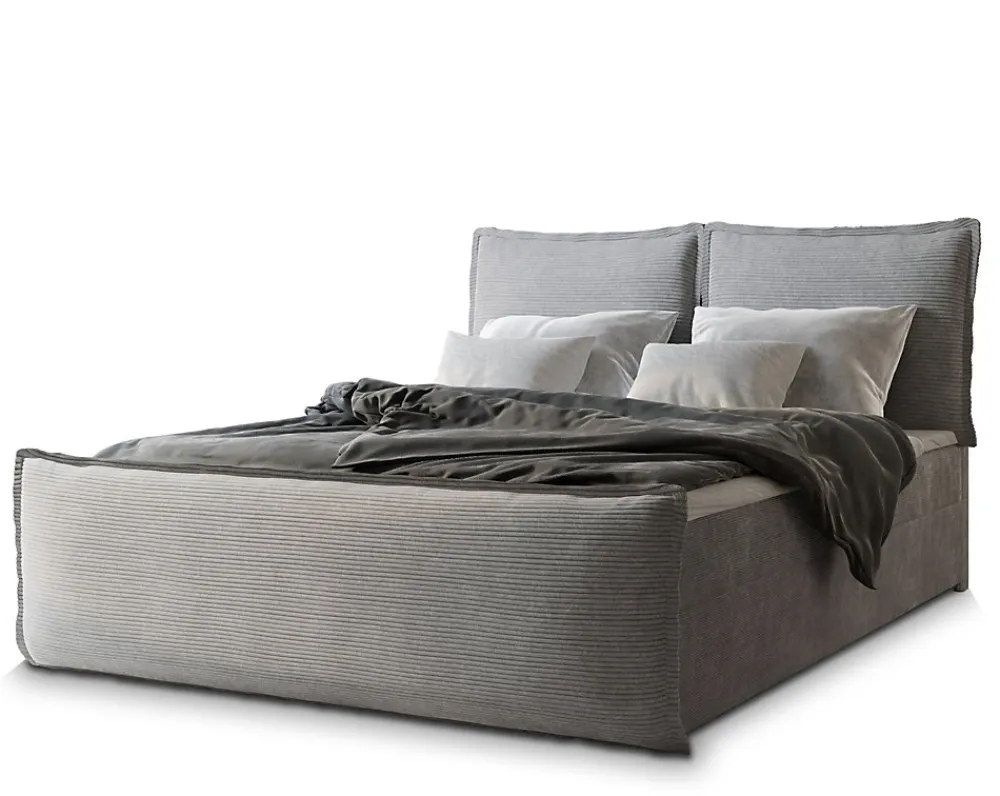 Lit Boxspring MONTA 140X200 CM LINCOLN 86, Gris clair, Lit avec matelas et rangement>Masseno Sale