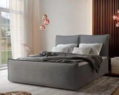 Lit Boxspring MONTA 140X200 CM LINCOLN 86, Gris clair, Lit avec matelas et rangement>Masseno Sale