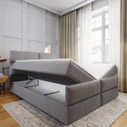Lit Boxspring MULEN 160X200 CM SAWANA 14, Noir, Lit avec matelas et rangement><noscript><img width=