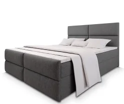 Masseno Lit Boxspring MULEN 180X200 CM SAWANA 05, Gris, Lit avec matelas et rangement* Ensemble Sommier Et Matelas