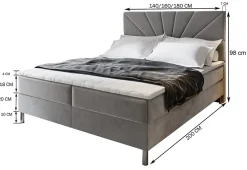 Masseno Lit Boxspring MURI 160X200 CM COSMIC 800, Marron, Lit avec matelas et rangement* Ensemble Sommier Et Matelas